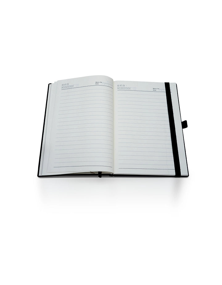 Premium Grey A5 Leather-Bound Promotional Notebook – 100 Sheets | Corporate Gift black